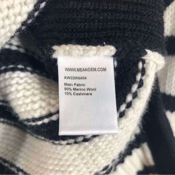 ME+EM Italian Merino Wool Cashmere Breton Stripe Sweater Size Medium - Picture 8 of 9